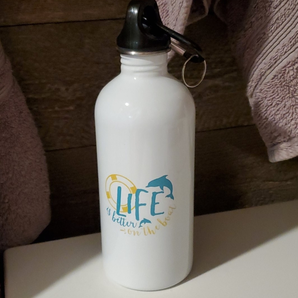 Life Is Better On The Boat Stainless Steel Water Bottle 20 oz New